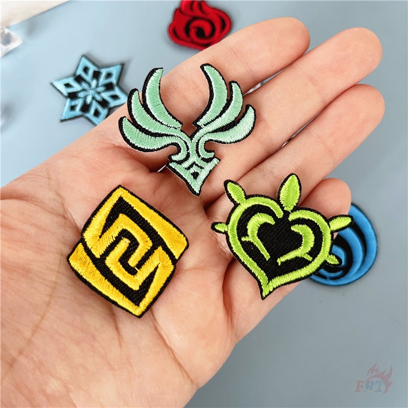 ♥ Sticker Ủi Thêu Hình Game Phiêu Lưu ♥ 1 Miếng Dán Ủi Quần Áo Hình Bảy Nguyên Tố