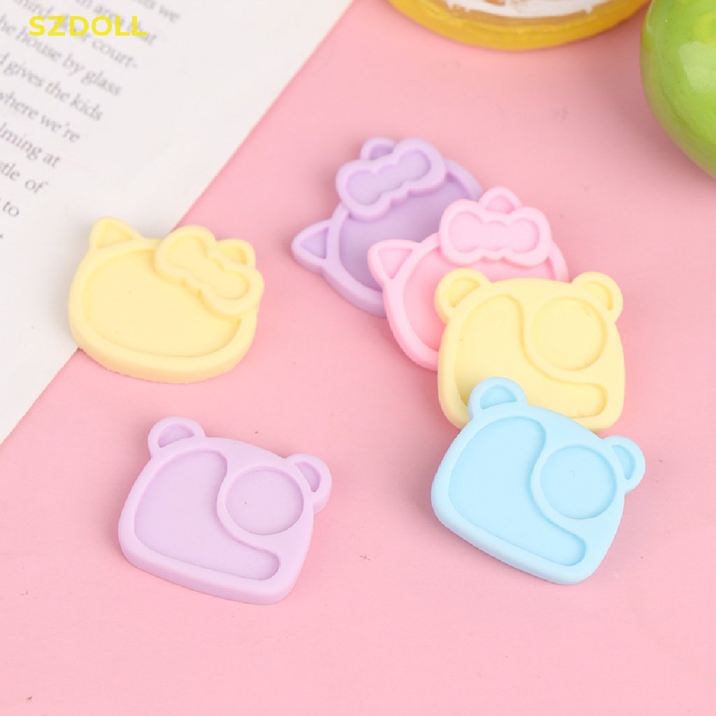 Set 4 / 10 Đĩa Đựng Thức Ăn Hình Thỏ Dễ Thương Trang Trí Nhà Búp Bê DIY