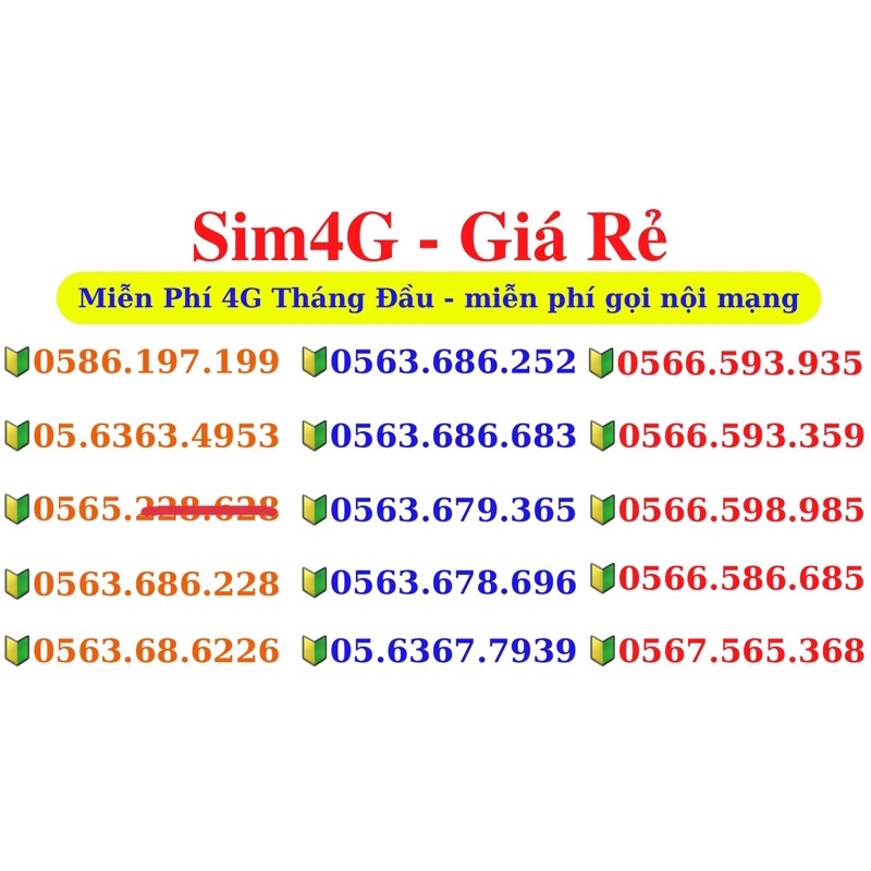 Sim 4G Giá Cực Rẻ - Sim Đuôi 39 79 88 99 - Miễn Phí 4G Tháng Đầu - Miễn Phí Gọi Nội Mạng Tháng Đầu