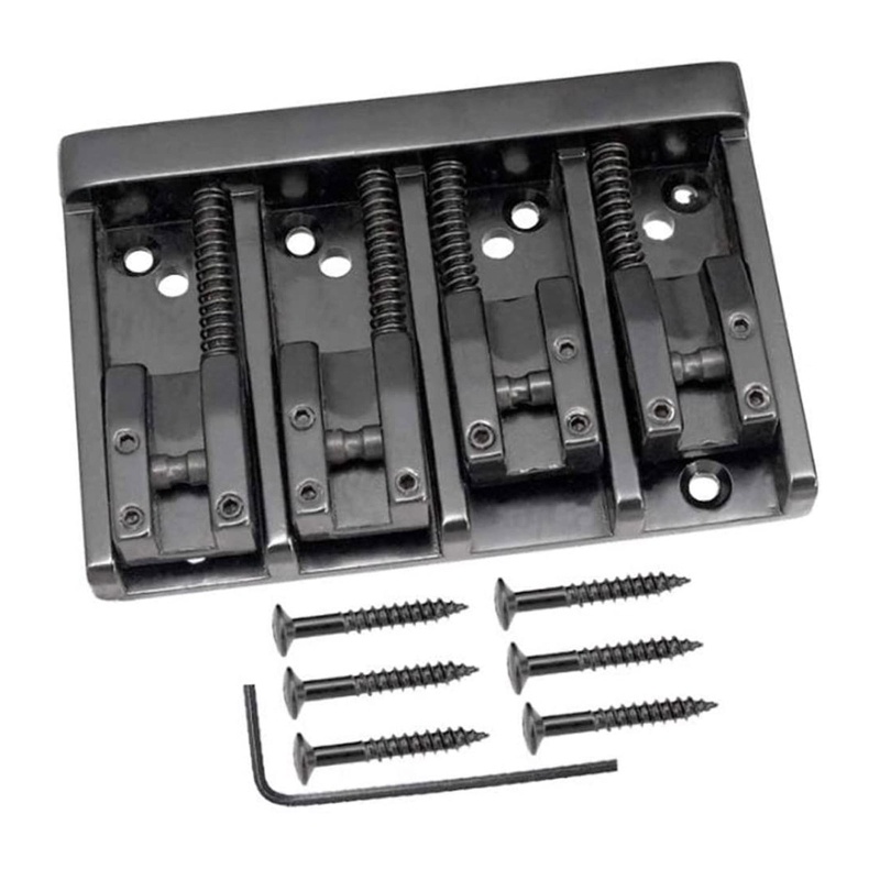Sun Dây Đàn 4 Dây Màu Đen / Bạc Gắn Ngựa Đàn Bass Xuyên Qua Cơ Thể