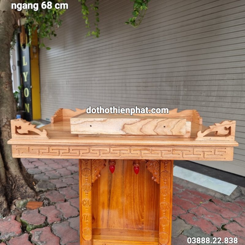 Bàn thờ treo tường gỗ xoan ngang 100cm hàng đẹp nhiều kích thước