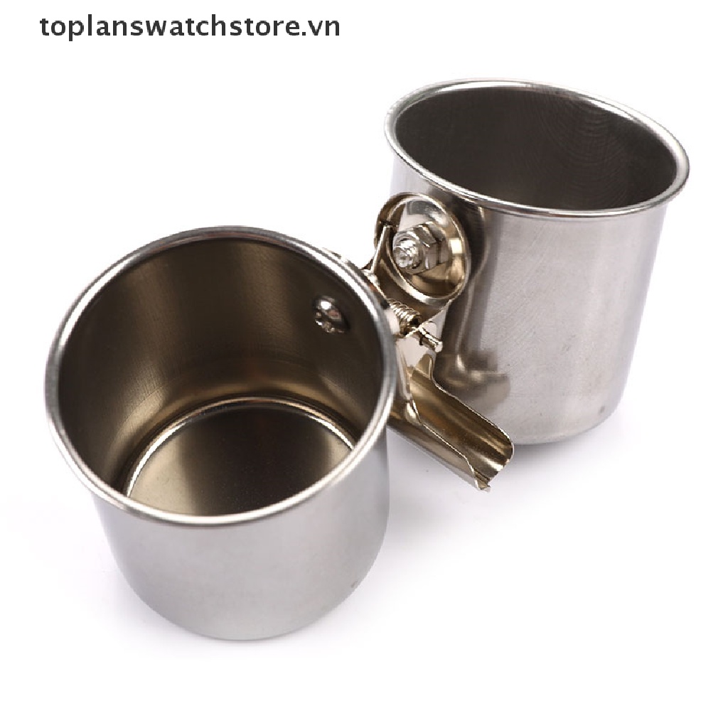 Bát Đựng Thức Ăn Nước Uống Hình Tròn Bằng Thép Không Gỉ Dành Cho Chim Vẹt