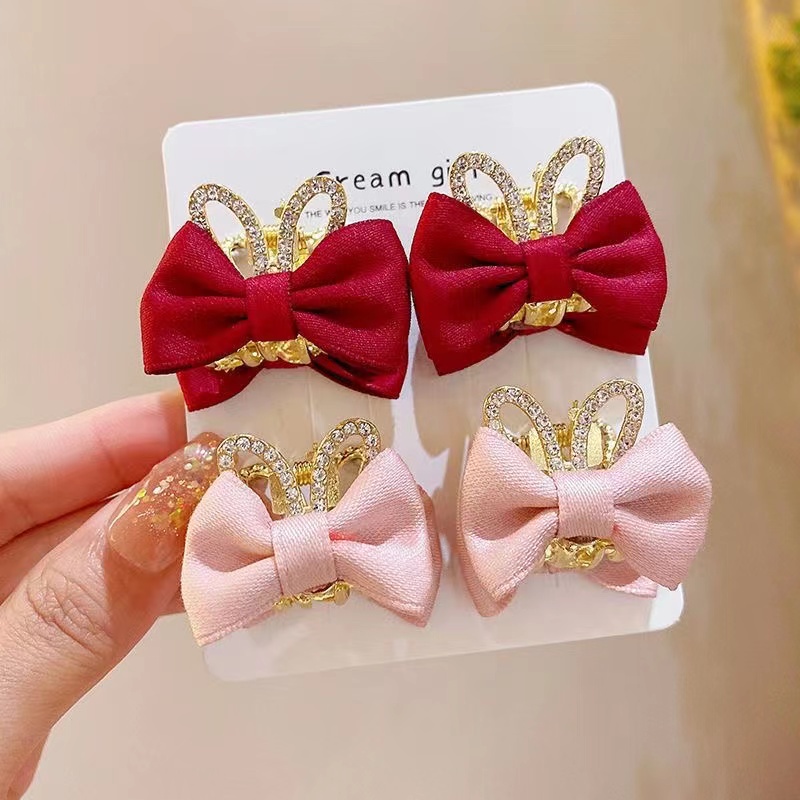 Kẹp Tóc Hình Tai Thỏ Bằng Kim Loại Dễ Thương Xinh Xắn Cho Bé Gái