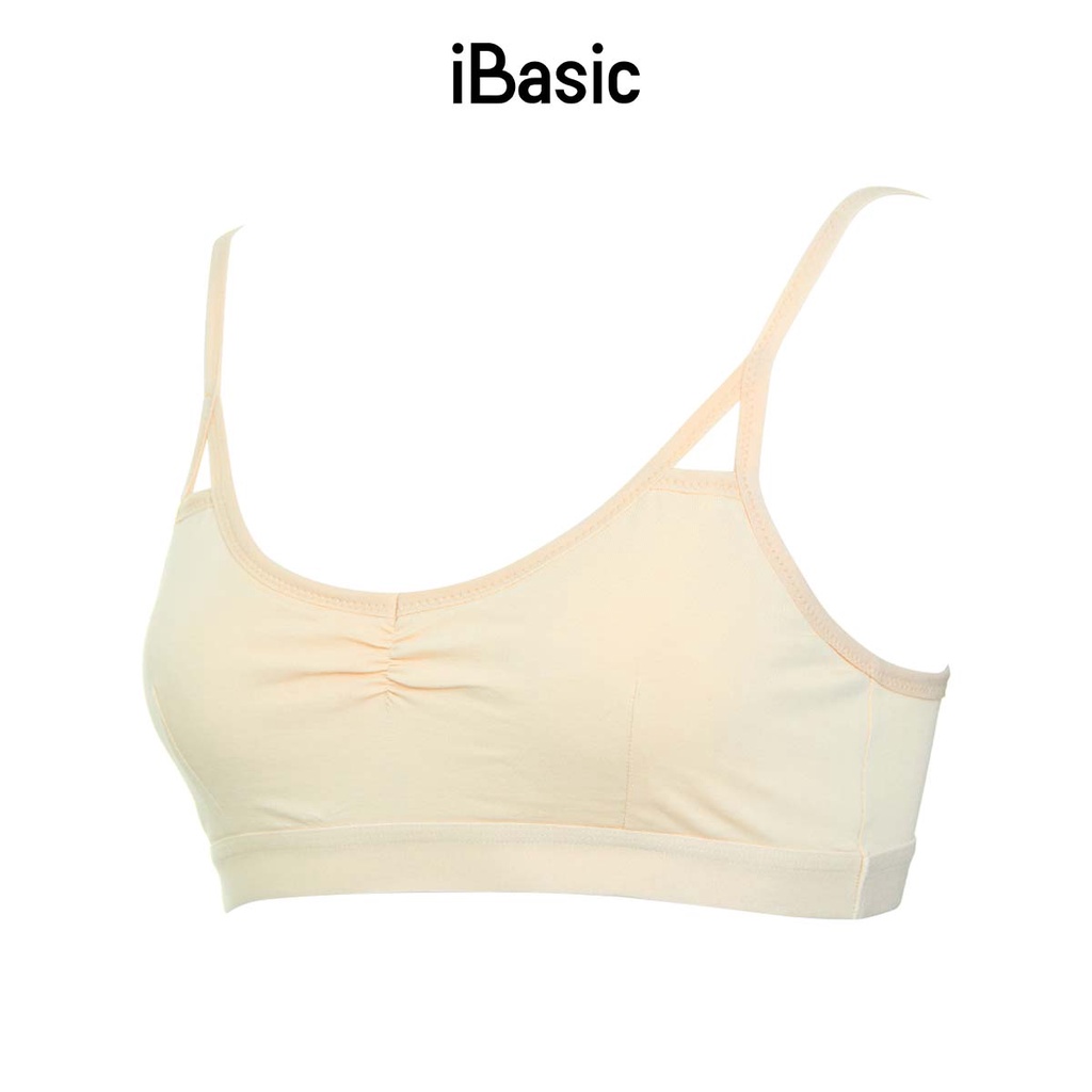 Áo ngực học sinh cotton trơn nhún thân trước iBasic BRAT001
