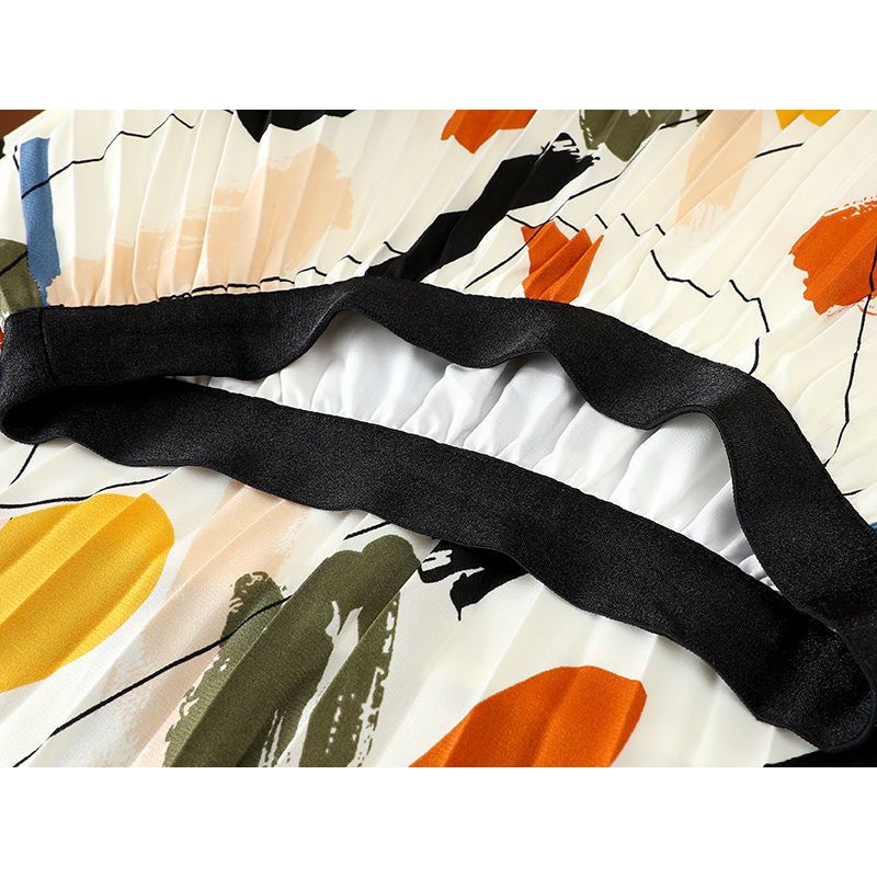 Chân Váy Voan Chữ a Lưng Thun Co Giãn In Họa Tiết Tranh Sơn Dầu Mẫu Mới 2022 Thời Trang Mùa Hè Cho Nữ