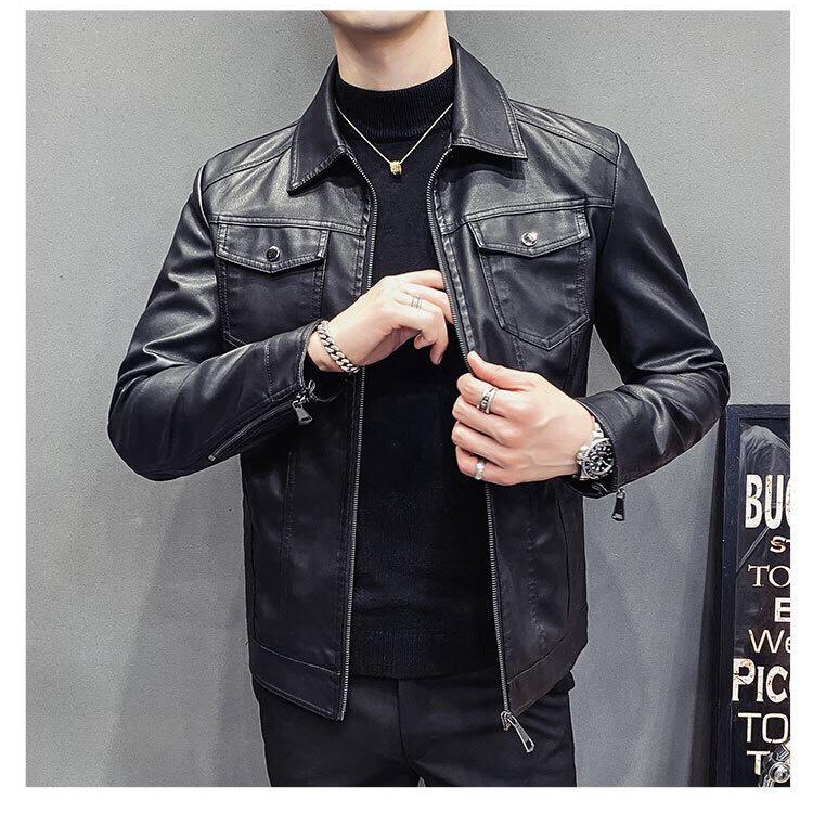 Áo khoác da nam cao cấp lót Lông phong cách Hàn Quốc AD901 Hàng Quảng Châu