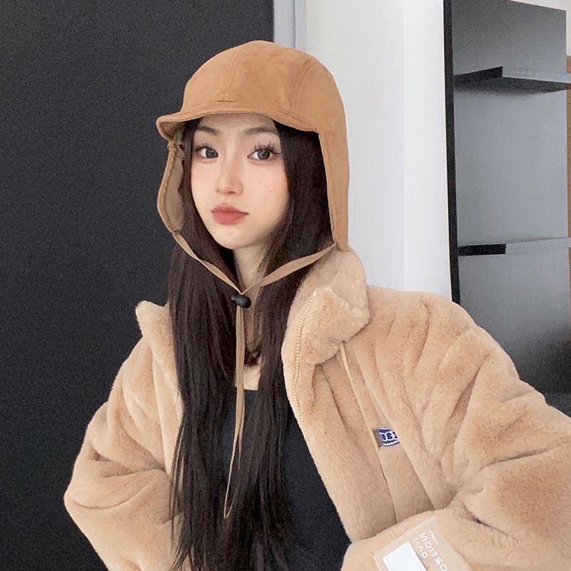 Mũ Lưỡi Trai Hai Mặt Dày Dặn Giữ Ấm Tai Thời Trang Hàn Quốc 2022