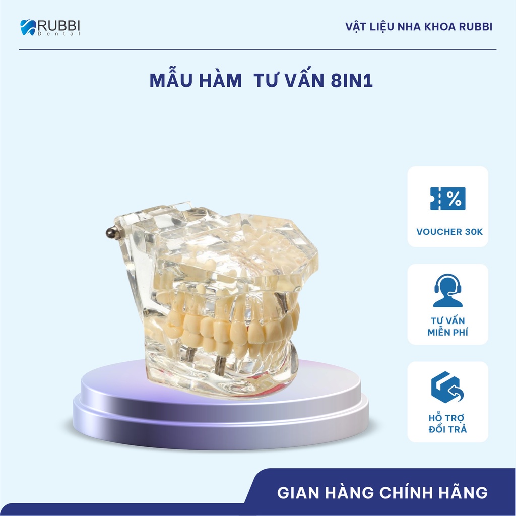 Mẫu hàm tư vấn 8in1 đầy đủ các bệnh lý trong nha khoa - Phòng khám nào cũng cần có