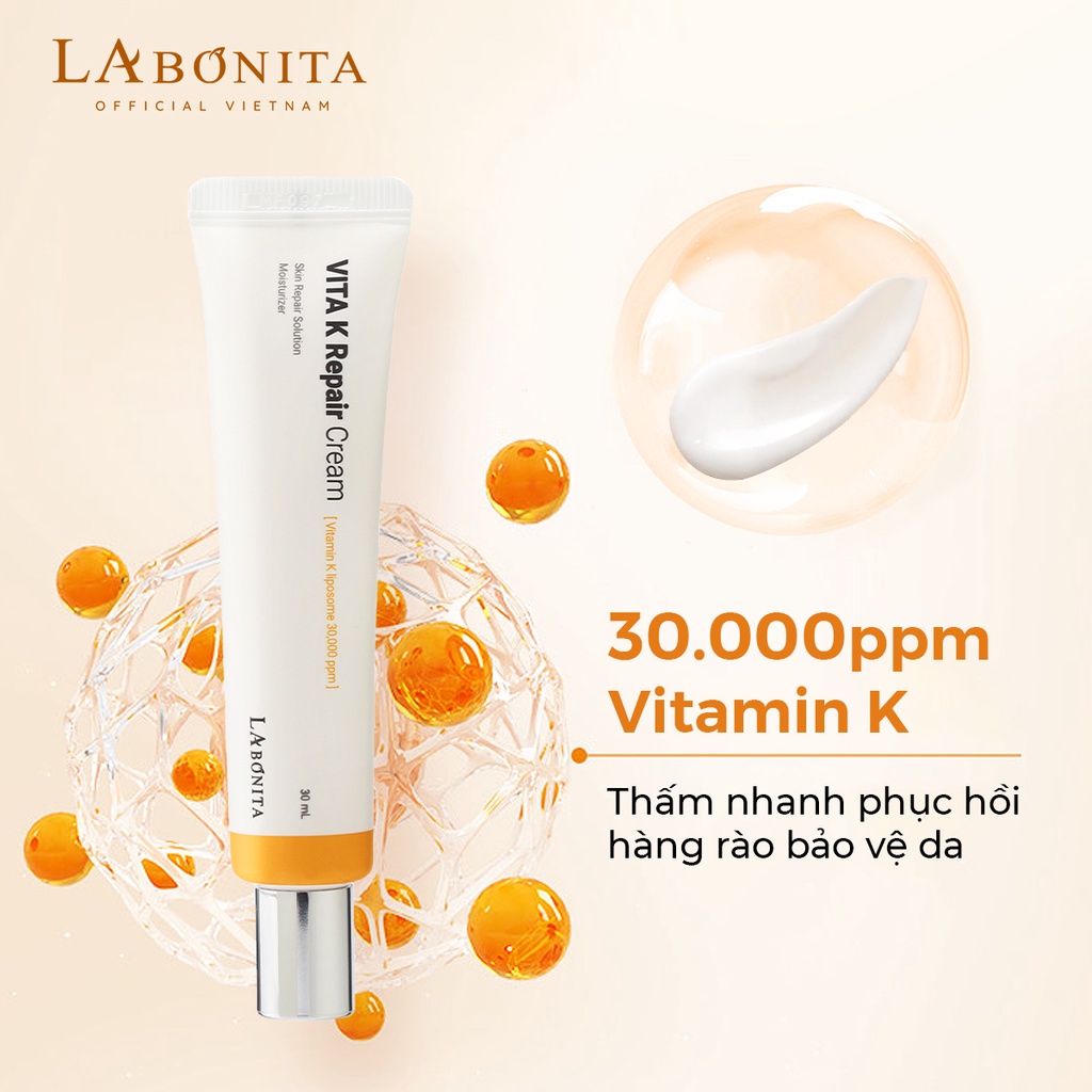 [SHOPEE OUTLET] Kem Dưỡng Phục Hồi Da La Bonita Vita K Repair Cream 30ml