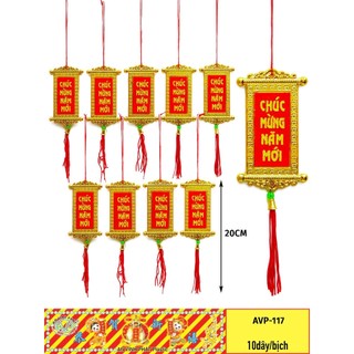 Combo 10 thẻ bài lớn 30cm cả dây trang trí tết giao ngẫu nhiên