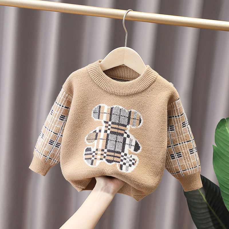 Áo Sweater Lông Chồn Phong Cách Thời Trang Thu Đông 2021 Cho Bé Trai