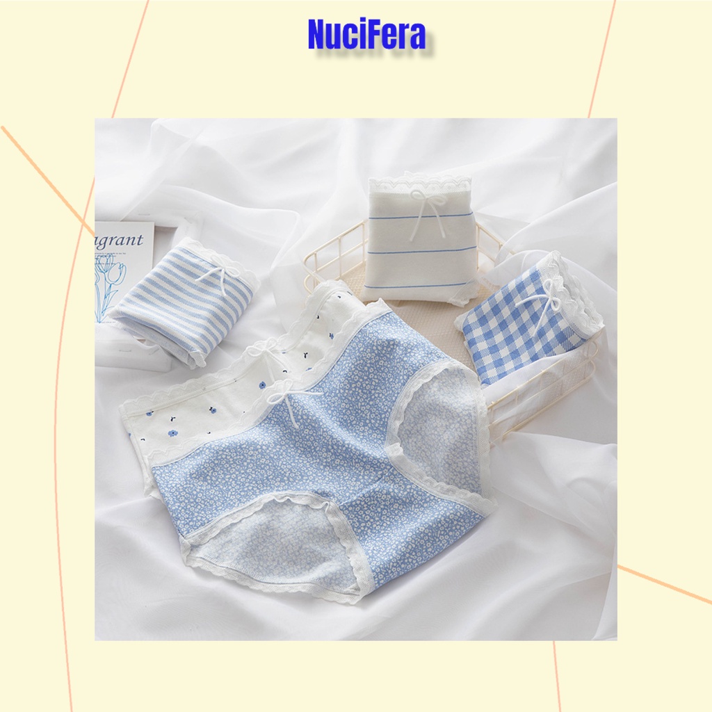 Set 5 quần lót nữ sinh dễ thương cotton, chất mềm mát co dãn thoáng mát nhiều mẫu đẹp_NuciFera