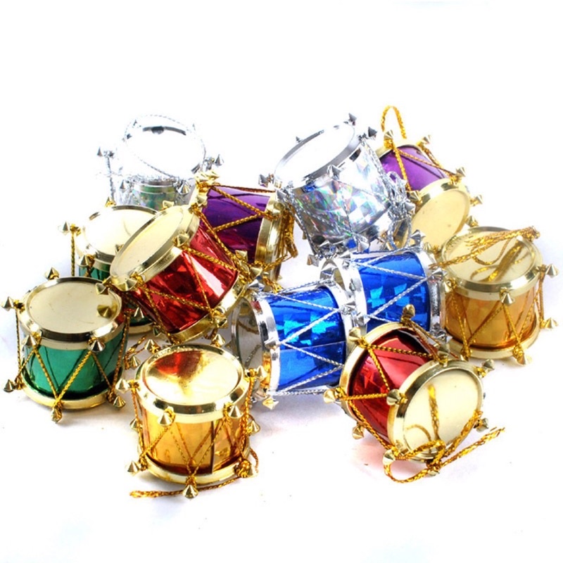 Set 12 Trống Trang Trí Cây Thông Noel, Phụ Kiện Trang Trí Noe