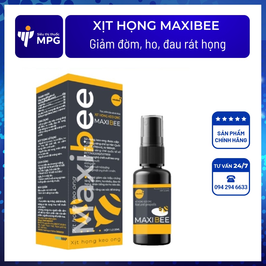 Xịt họng thảo dược (chiết xuất keo ong) Maxibee (20ml)