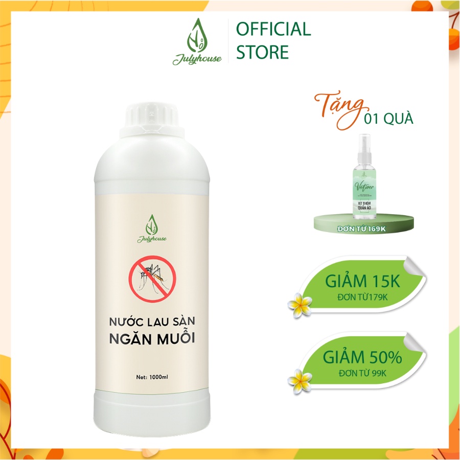Nước lau sàn nhà đuổi muỗi tinh dầu Sả Chanh 1000ml JULYHOUSE