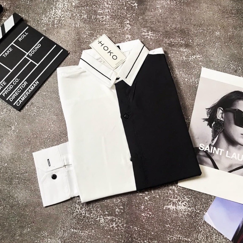 Áo Sơ Mi Nam PHỐI SỌC Tay Dài SMTD