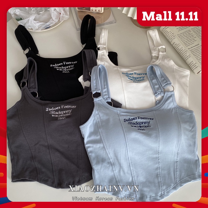 Xiaozhainv Áo Croptop Sát Nách Quyến Rũ Thời Trang Cho Nữ Có 4 Màu Để Lựa Chọn