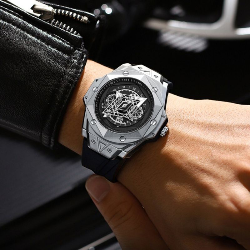 Đồng hồ nam SWINTA SW911 chính hãng dây cao su silicon chạy kim độc lạ phong cách thời trang nam thể thao