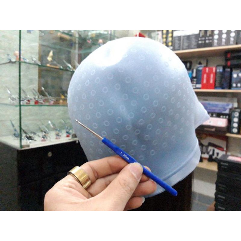Nón Móc Light Cao Su Loại Tốt Dùng Bền, Mũ Móc Highlight Nhuộm Tóc Silicon Cho Salon.