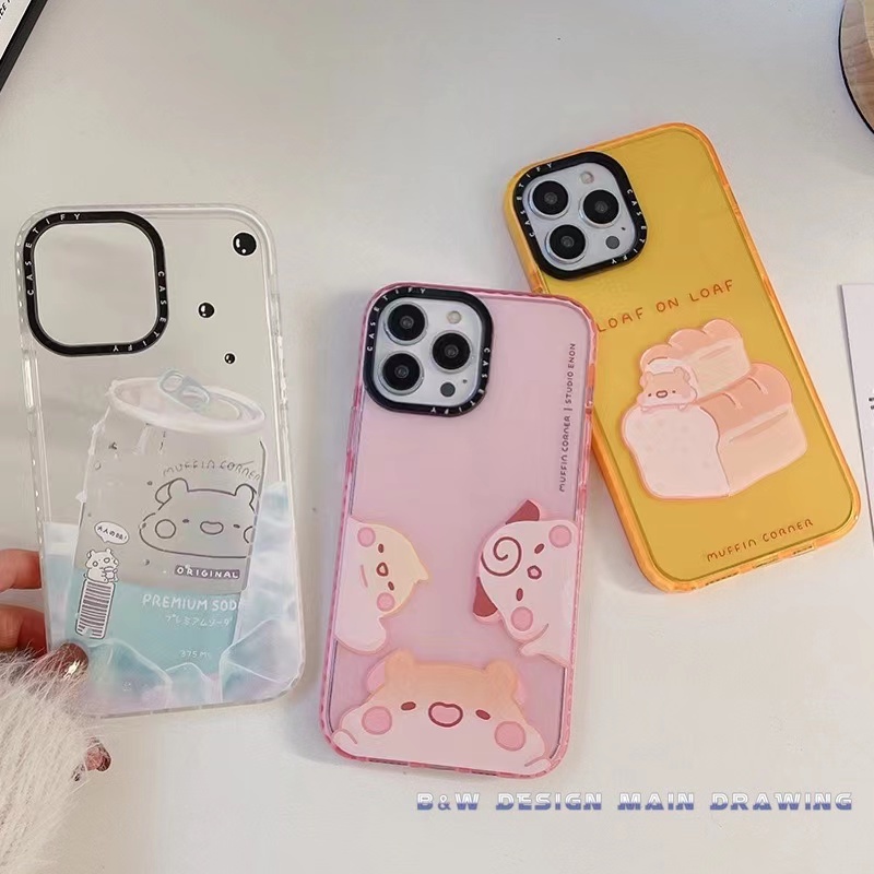 Ốp Điện Thoại Mềm Trong Suốt Chống Sốc In Hình Bánh Mì / Chuột Hamster Dễ Thương Cho iPhone 14 / 13 / 12 / Pro / Max 11 Pro Max
