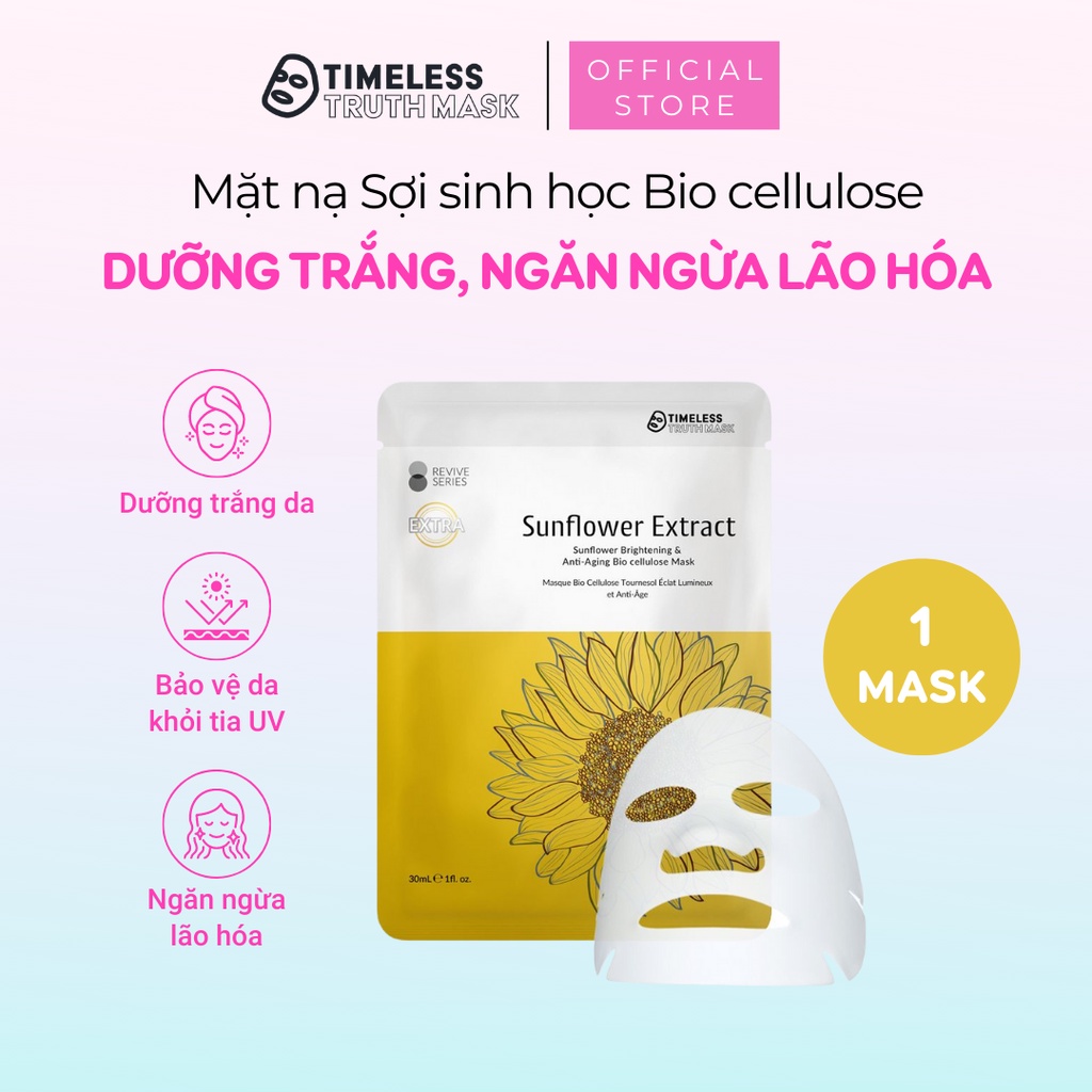 Mặt nạ chiết xuất Mầm Hướng dương dưỡng trắng da, ngăn ngừa lão hóa Timeless Truth Mask - Sunflower Extract (30ml/miếng