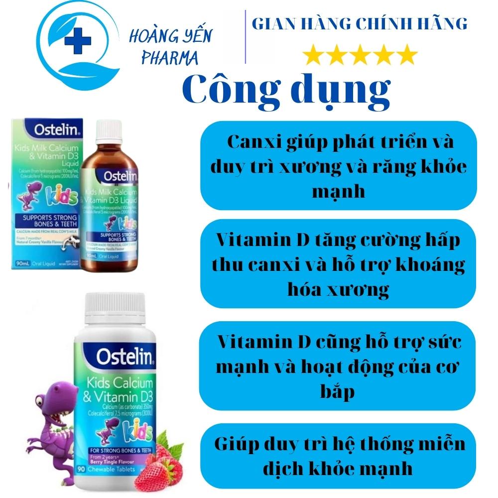 Siro canxi Ostelin, kẹo canxi khủng long Ostelin, Úc bổ sung dưỡng cho sự phát triển toàn diện-Hoàng Yến Pharma