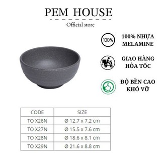 Tô Nhựa Lòng Sâu Nhám Xám Nhiều Size Fataco
