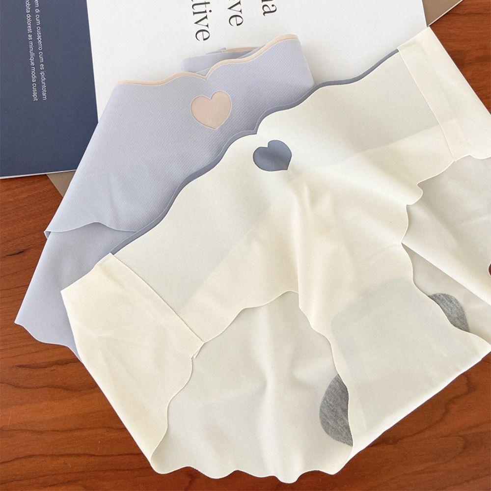 FALLFORBEAUTY Quần Lót Cotton Lưng Vừa Màu Sắc Đơn Giản Thoải Mái Thoáng Khí Phong Cách Hàn Quốc Cho Nữ