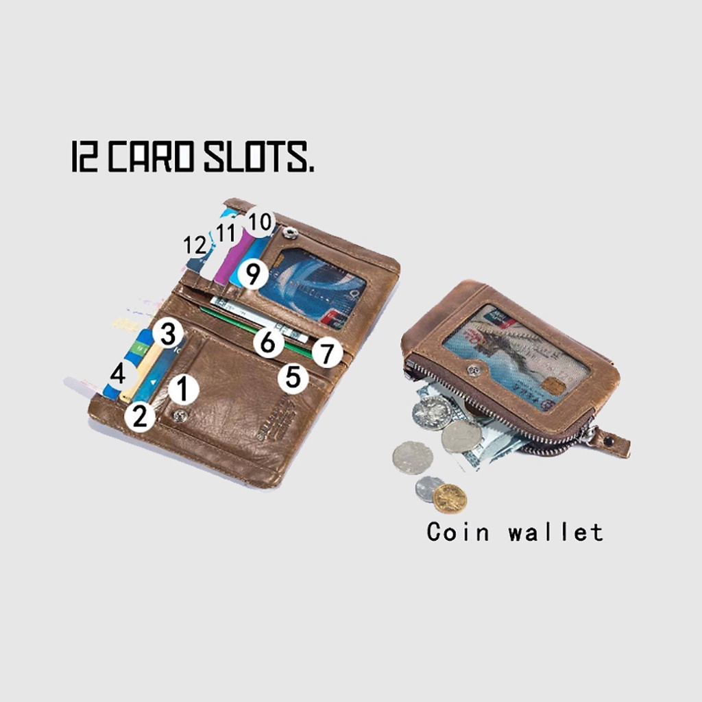 Ví Đứng Nam Da Bò Thật – VNA1002 BEE GEE