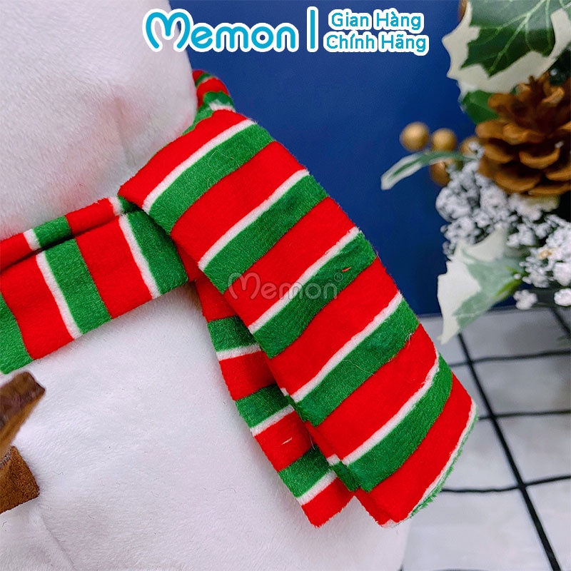Gấu Bông Người Tuyết Đeo Khăn Kẻ Giáng Sinh Noel Cao Cấp Memon