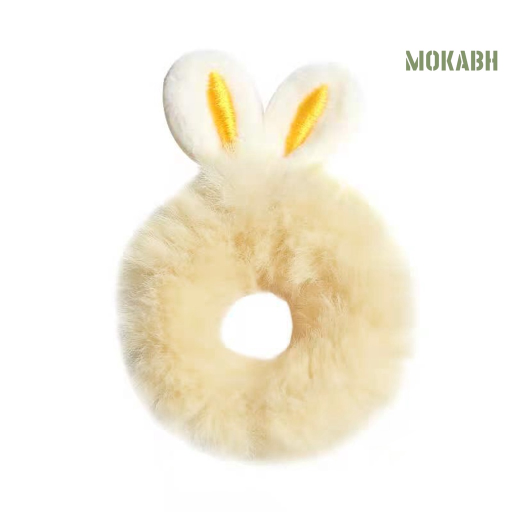 [mokabh] Dây Buộc Tóc Co Giãn Tốt Đính Tai Thỏ Hoạt Hình Bằng Lông Thỏ Giả Thoải Mái Độ Co Giãn Cao Trang Trí Sức Khỏe Hàng Ngày Cuộc Sống Hàng Ngày