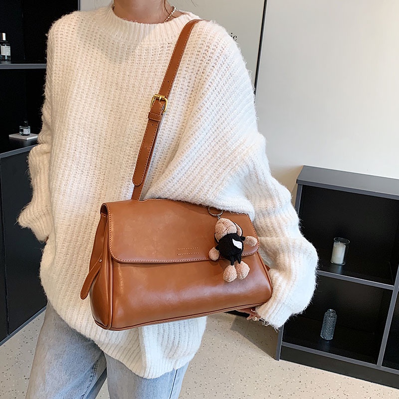 IELGY Túi Đeo Chéo Cỡ Lớn Phong Cách retro Thời Trang Kèm Móc Treo Cho Nữ