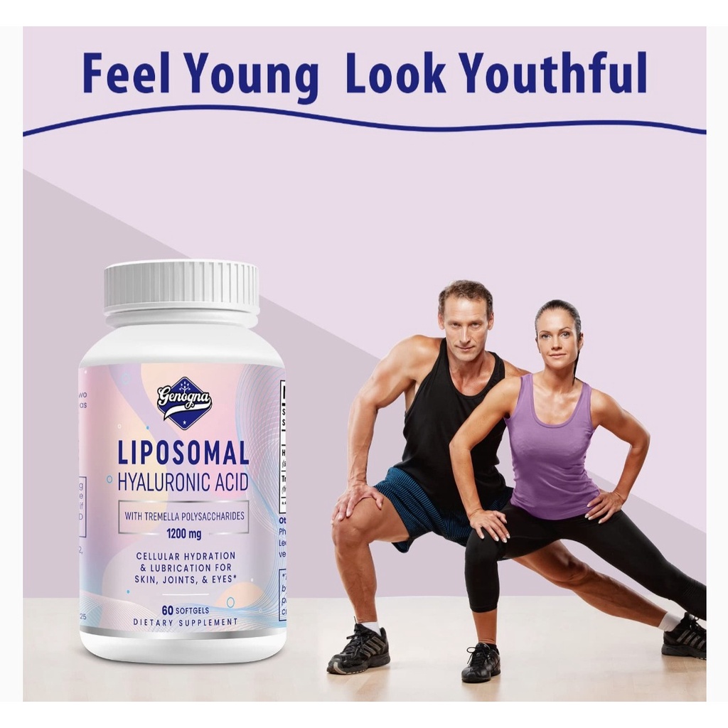 Viên cấp nước liposomal hyaluronic acid 1200mg hấp thu gấp 10 lần, giảm khô nhăn da, căng bóng da, bổ xương khớp genogna