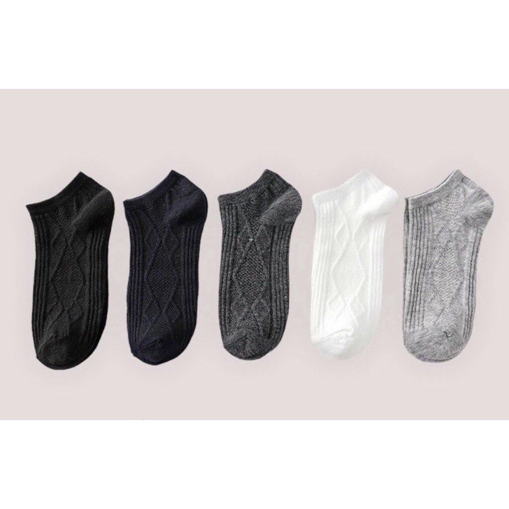 Tất Vớ Nam Cổ Ngắn Dệt Kim Gân Nổi Cotton Êm Chân Dày Dặn Thoáng Khí 88343 Shopsilegiadung88