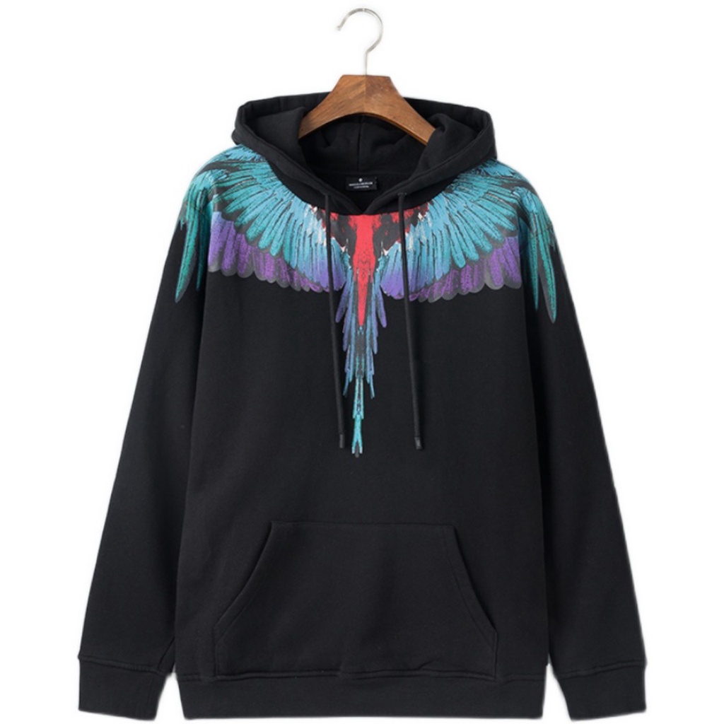 Áo hoodie áo thun dài tay cánh chim burlon hoạ tiết cánh chim Streetwear form rộng basic cotton overs Bemine MEN TOP 265