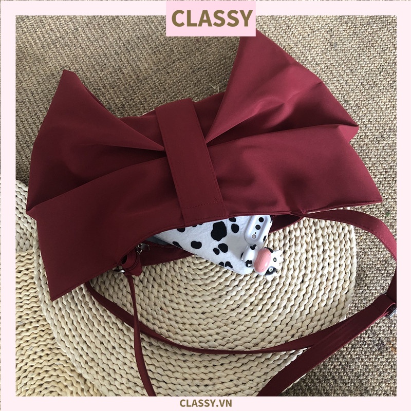 Túi đeo chéo Classy bằng vải hình nơ xinh xắn T596