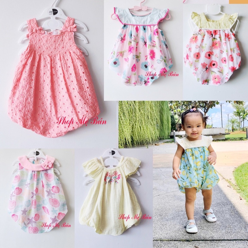 (6m) Body bí/ Body đùi/ body váy bé gái chất voan tơ thoáng mát