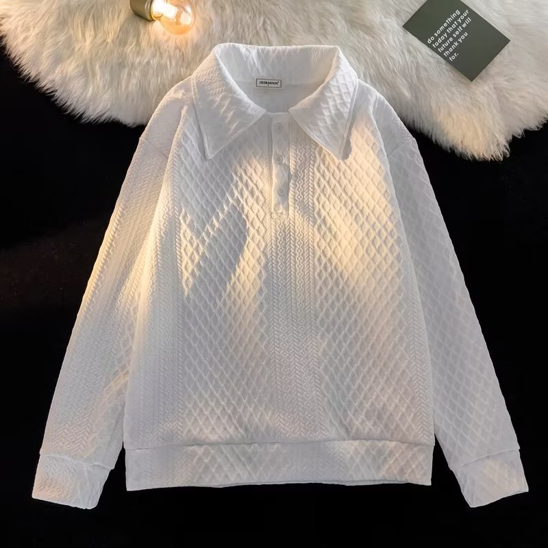 Áo Sweater Polo Tay Dài Dáng Rộng Thời Trang Thu Đông Hong Kong Cho Nam 2022