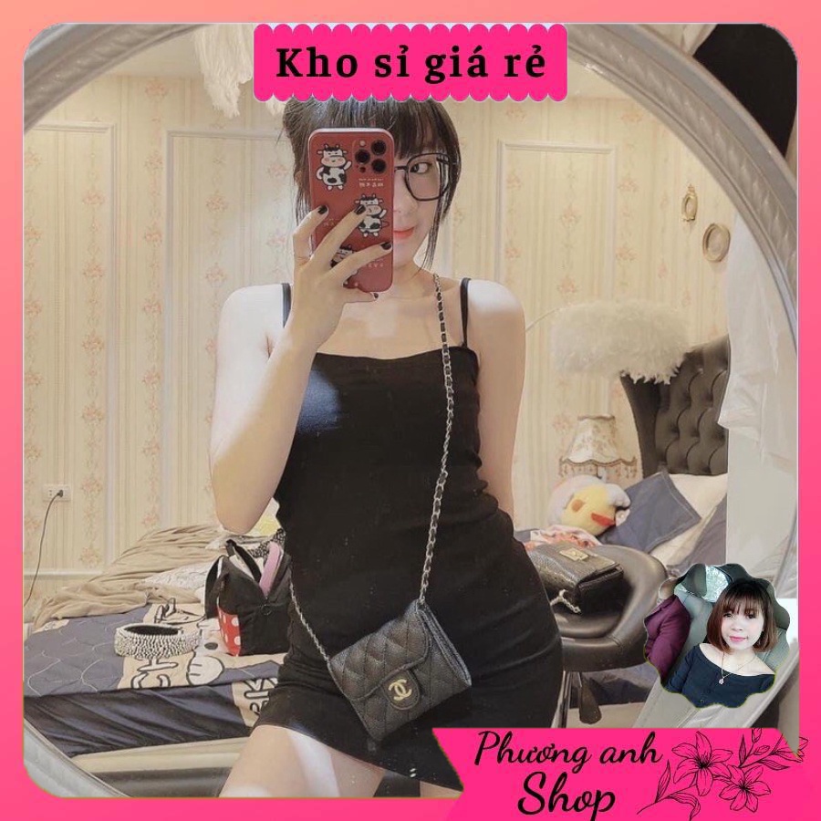 🌸 Túi xách mini size 12cm đeo chéo dây xích có nhiều ngăn