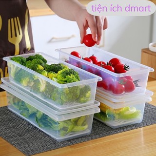 bộ hộp đựng thực phẩm có khay hứng nước tiện lợi, hộp lưu trữ thức ăn nhựa trong suốt 6586