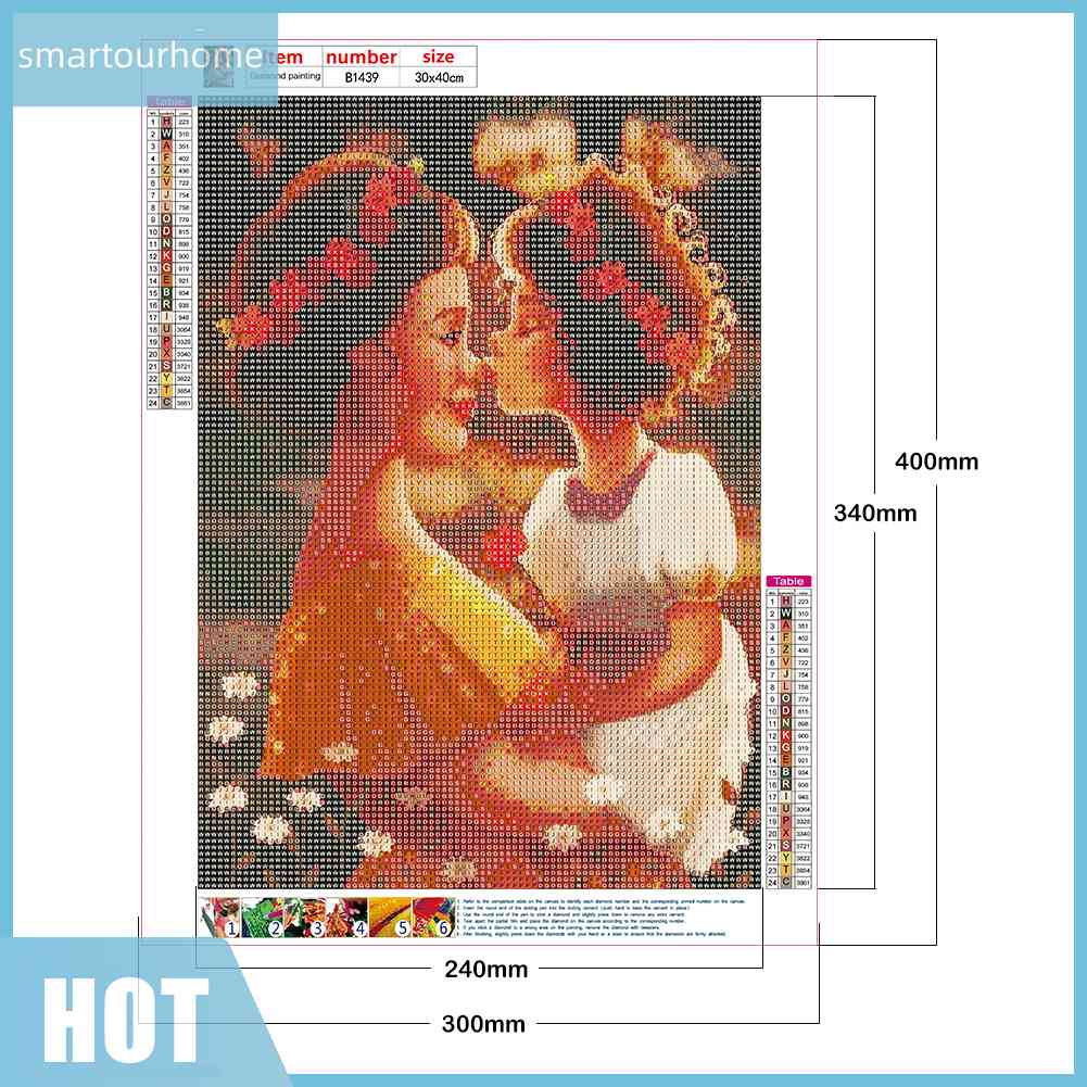 Bộ Tranh Đính Đá 5D Tự Làm Hình Mẹ Và Con Gái Mới