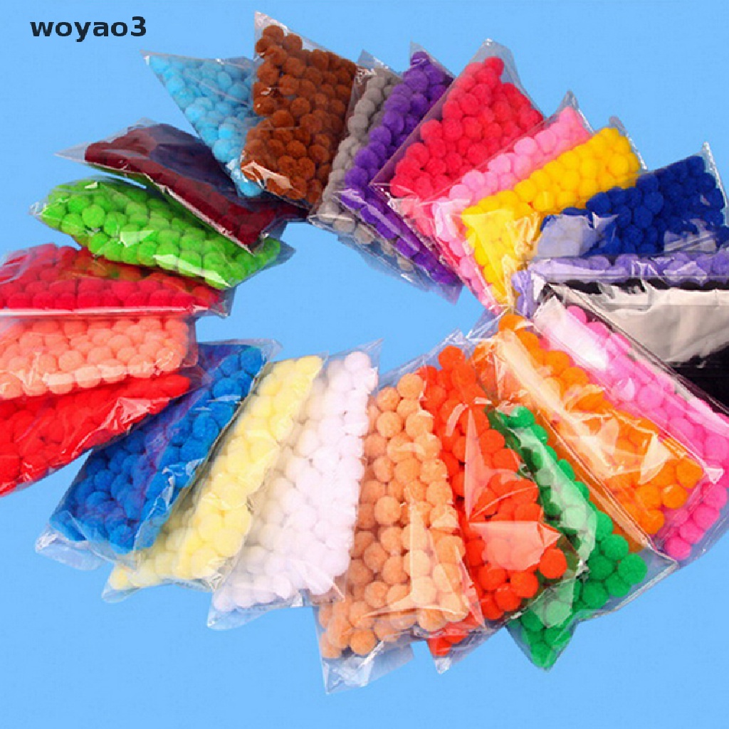 Set 100 Quả Pompom Mềm 15MM 20 Màu Tùy Chọn Trang Trí Tiệc Cưới