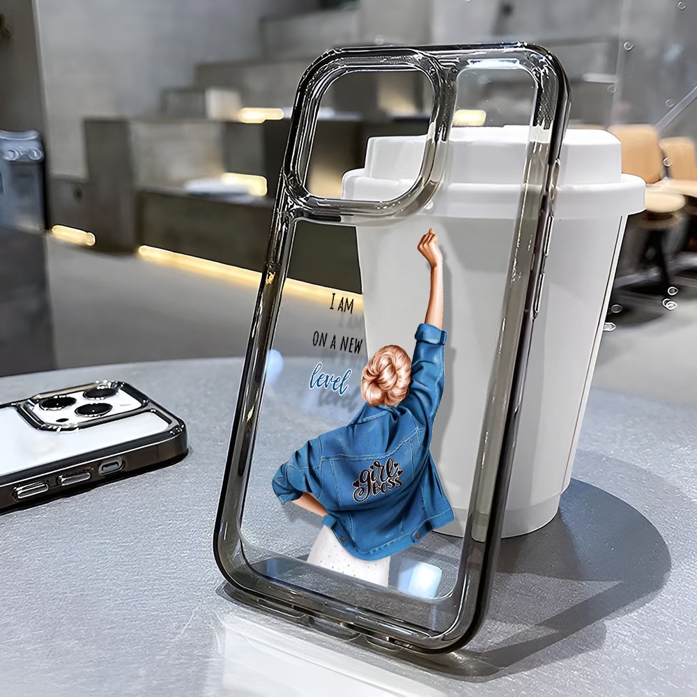 Ốp Điện Thoại Trong Suốt Hình Cô Gái Không Gian Cho iphone 14 Pro Max 13 11 12 7Plus X XR XS Max 8 7
