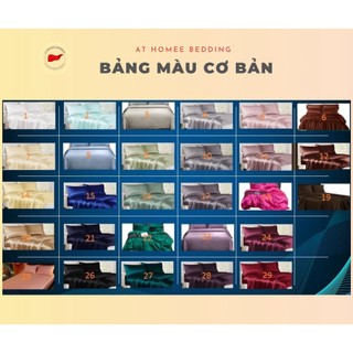 Bộ 5 Món Chăn Ga Gối Phi Lụa Thương hiệu AT HOME Mát Mịn - Màu Xám Đậm
