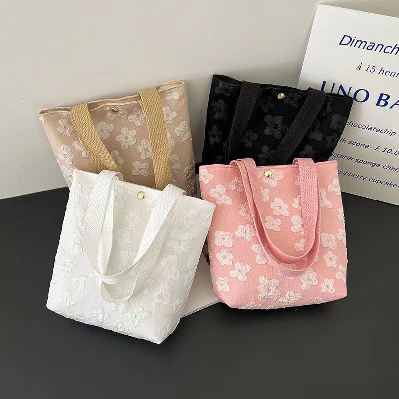 Túi Xách Mini Vải canvas Thêu Họa Tiết Hoa Và Chim Thời Trang Hàn Quốc 2022