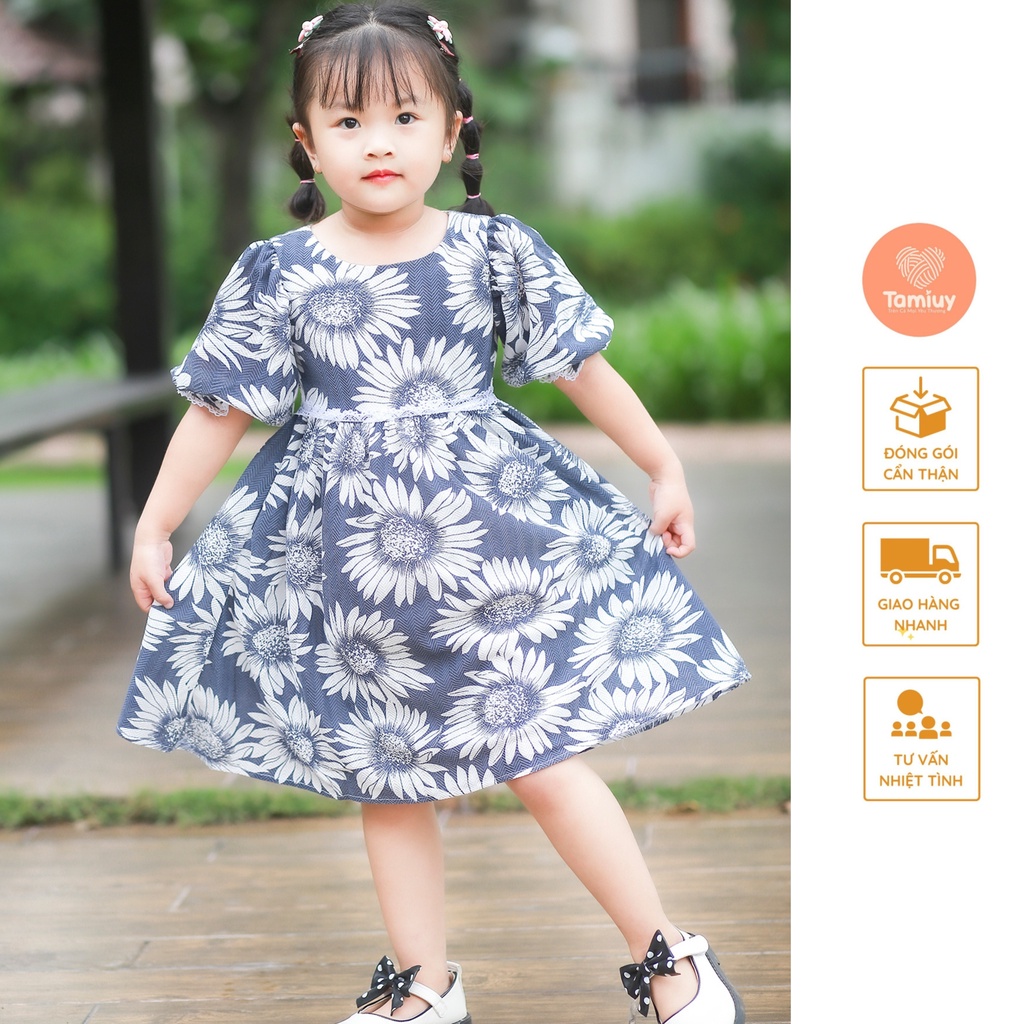 Đầm Xòe Công Chúa Tamiuy Họa Tiết Hoa Hướng Dương Xinh Xắn Đáng Yêu Cho Các Bé Từ 1-10 Tuổi