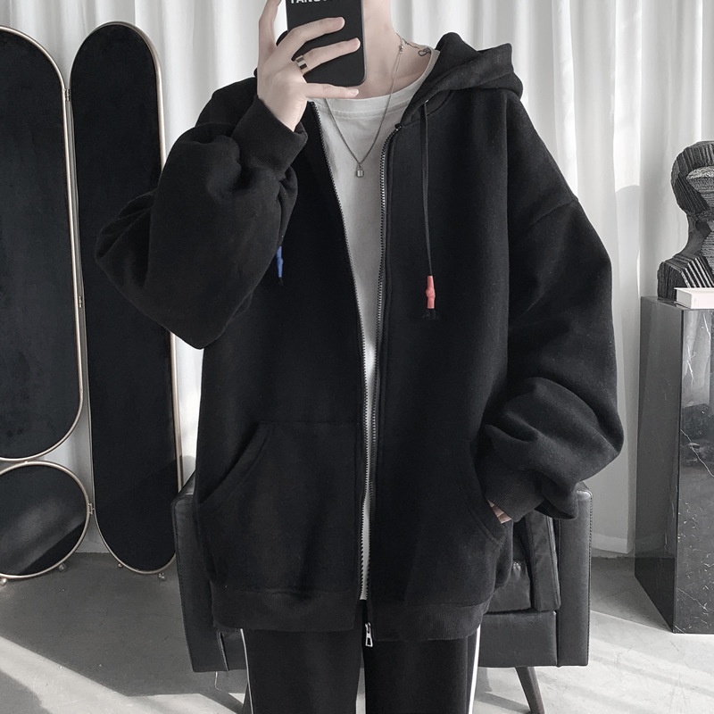 Áo khoác Hoodie Nam Nữ form rộng - Basic Oversize Zip-Up Hoodie