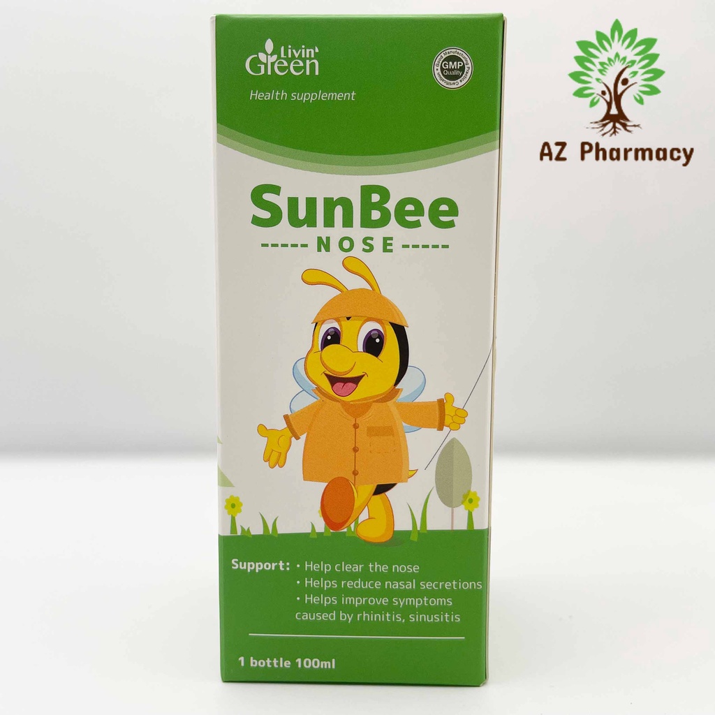 Sunbee Nose Thông mũi, Siro giúp giảm tiết dịch mũi, thông mũi, hỗ trợ giảm viêm mũi, viêm xoang - Lọ 100ml