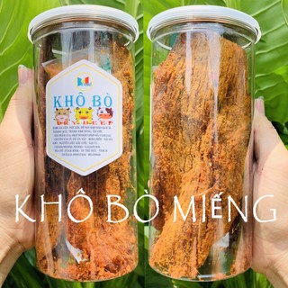 Khô bò miếng mềm lon 300.gram - khô bò hồng ngự