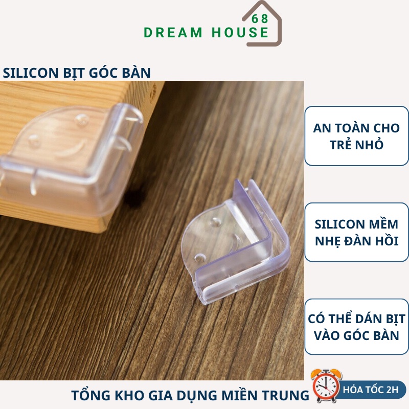 Combo 4 Cái Silicon Bịt Góc Bàn - Cạnh Bàn An Toàn Cho Bé